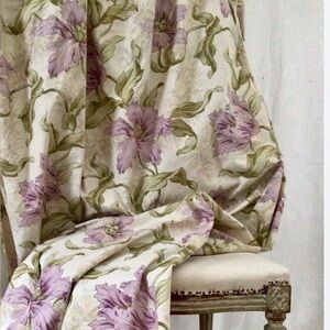 Envogue Purple and Green Floral Shower Curtain